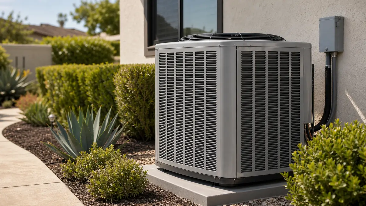 Trane variable-speed heat pump outdoor unit at a Pasadena home